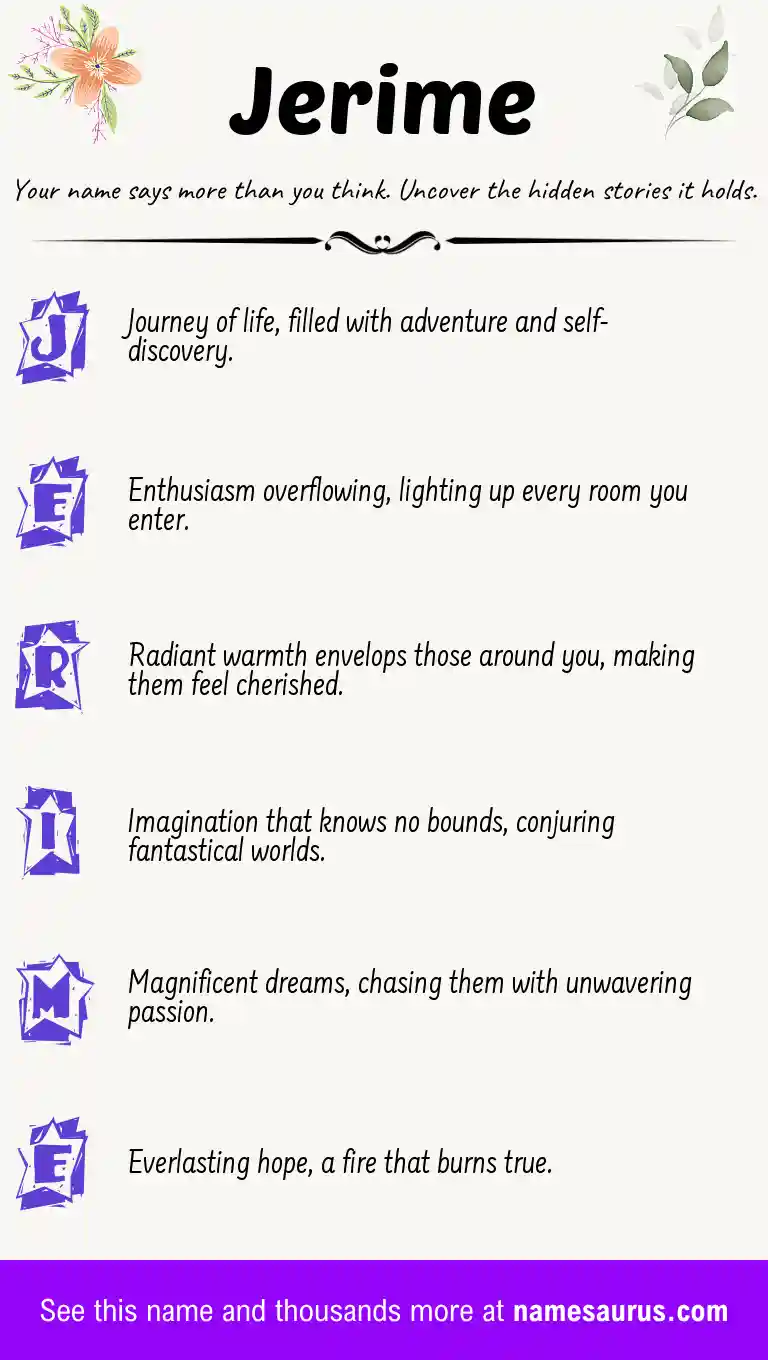 Acrostic poem about Jerime.