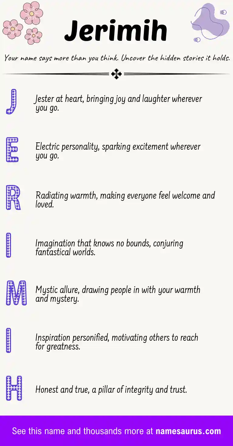 Acrostic poem about Jerimih.