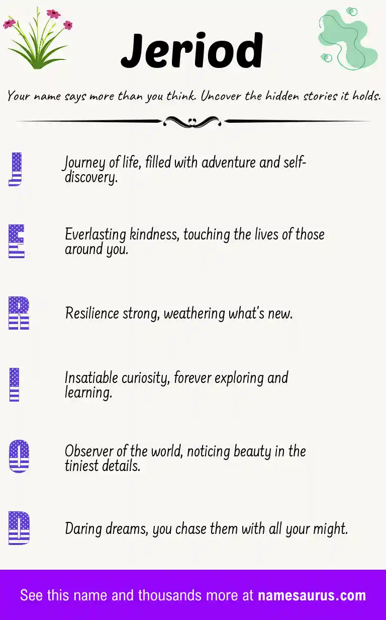 Acrostic poem about Jeriod.
