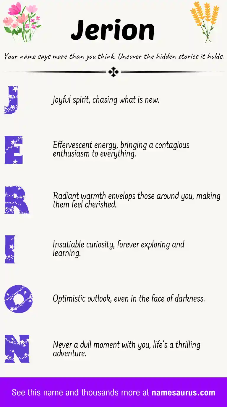 Acrostic poem about Jerion.