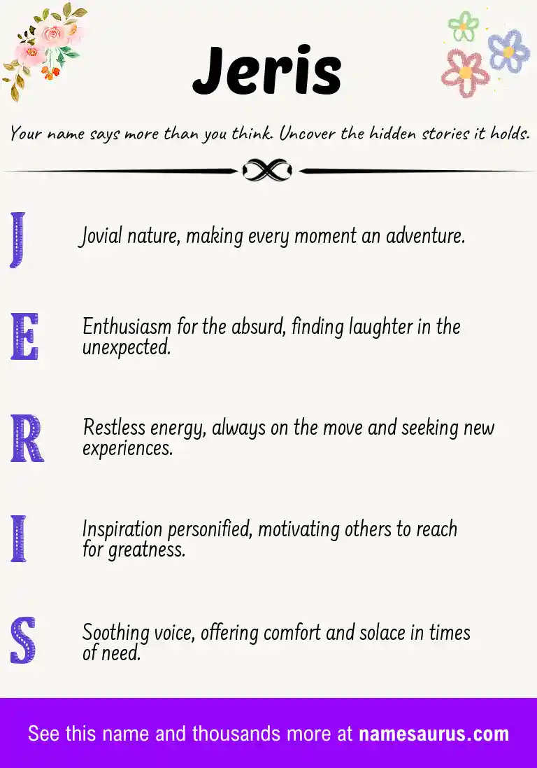 Acrostic poem about Jeris.
