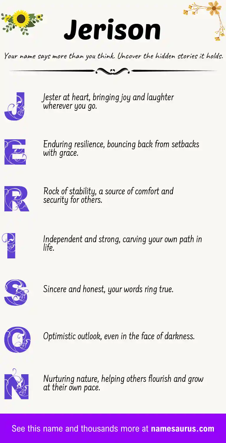 Acrostic poem about Jerison.