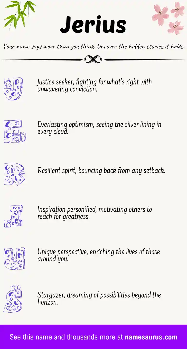 Acrostic poem about Jerius.