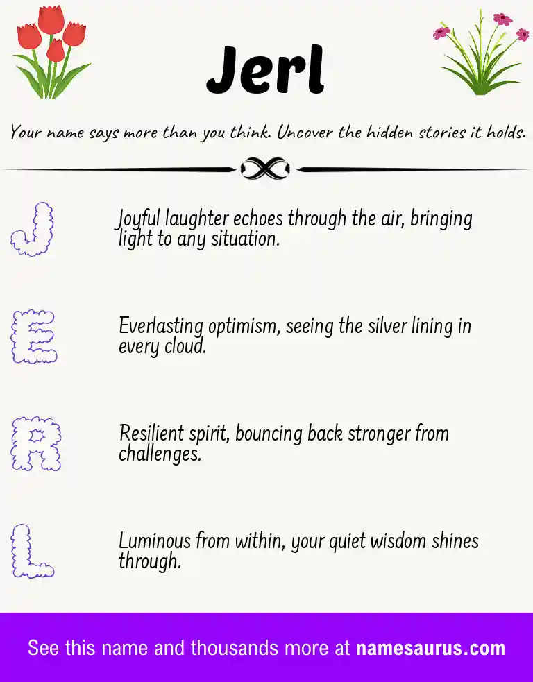 Acrostic poem about Jerl.