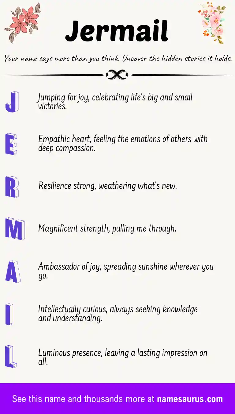 Acrostic poem about Jermail.