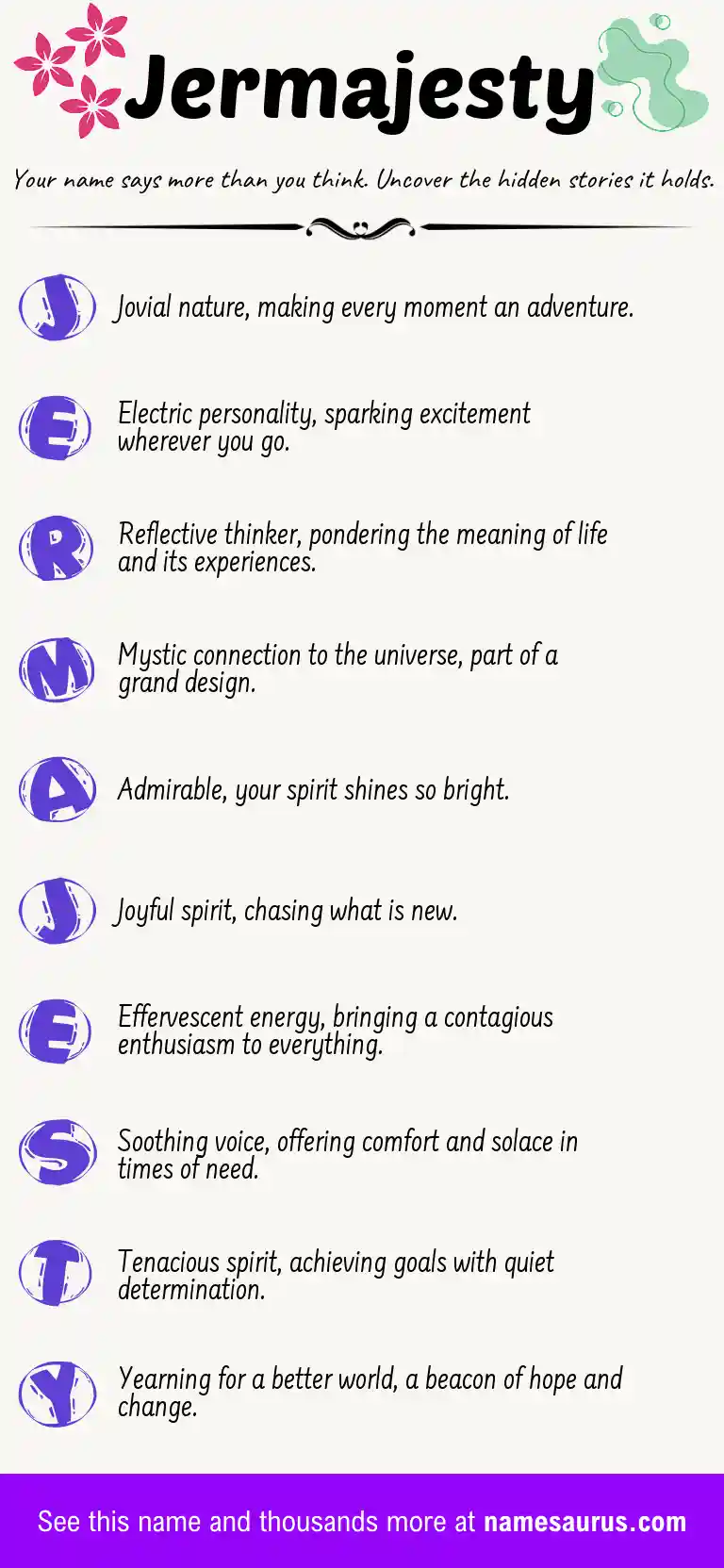 Acrostic poem about Jermajesty.