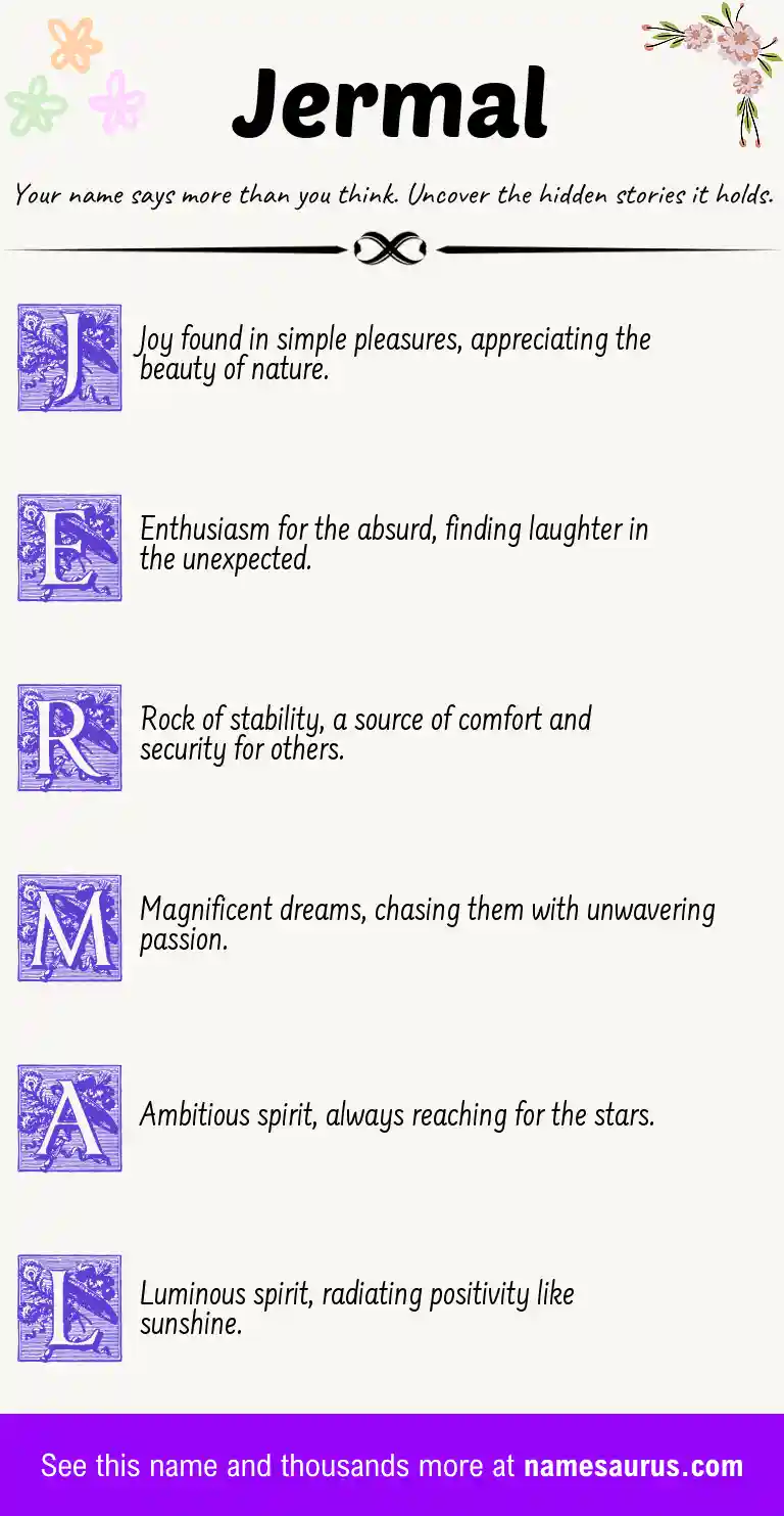 Acrostic poem about Jermal.