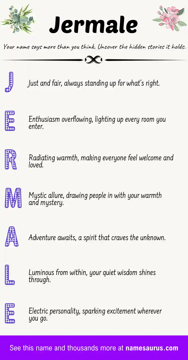 Acrostic poem about Jermale.