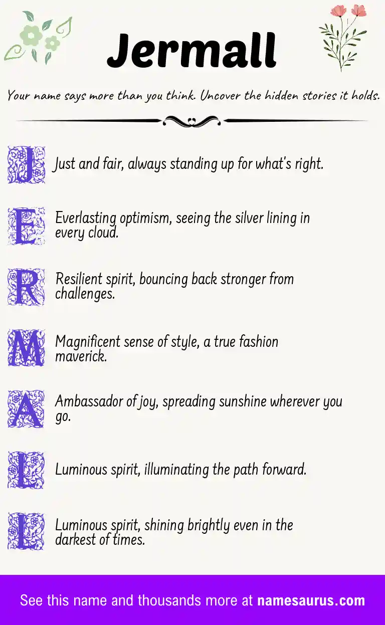 Acrostic poem about Jermall.