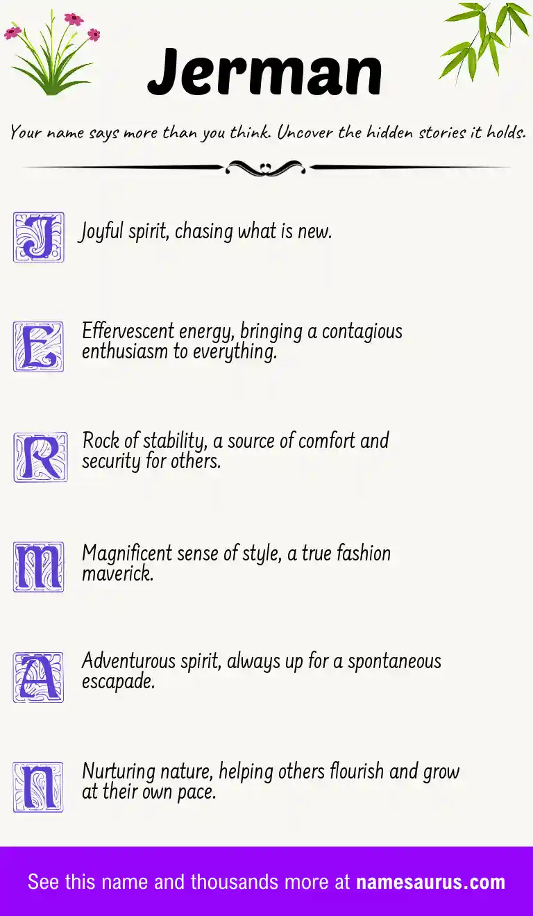 Acrostic poem about Jerman.