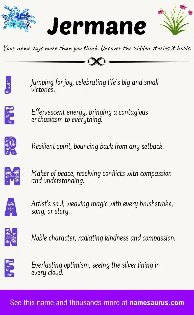 Acrostic poem about Jermane.