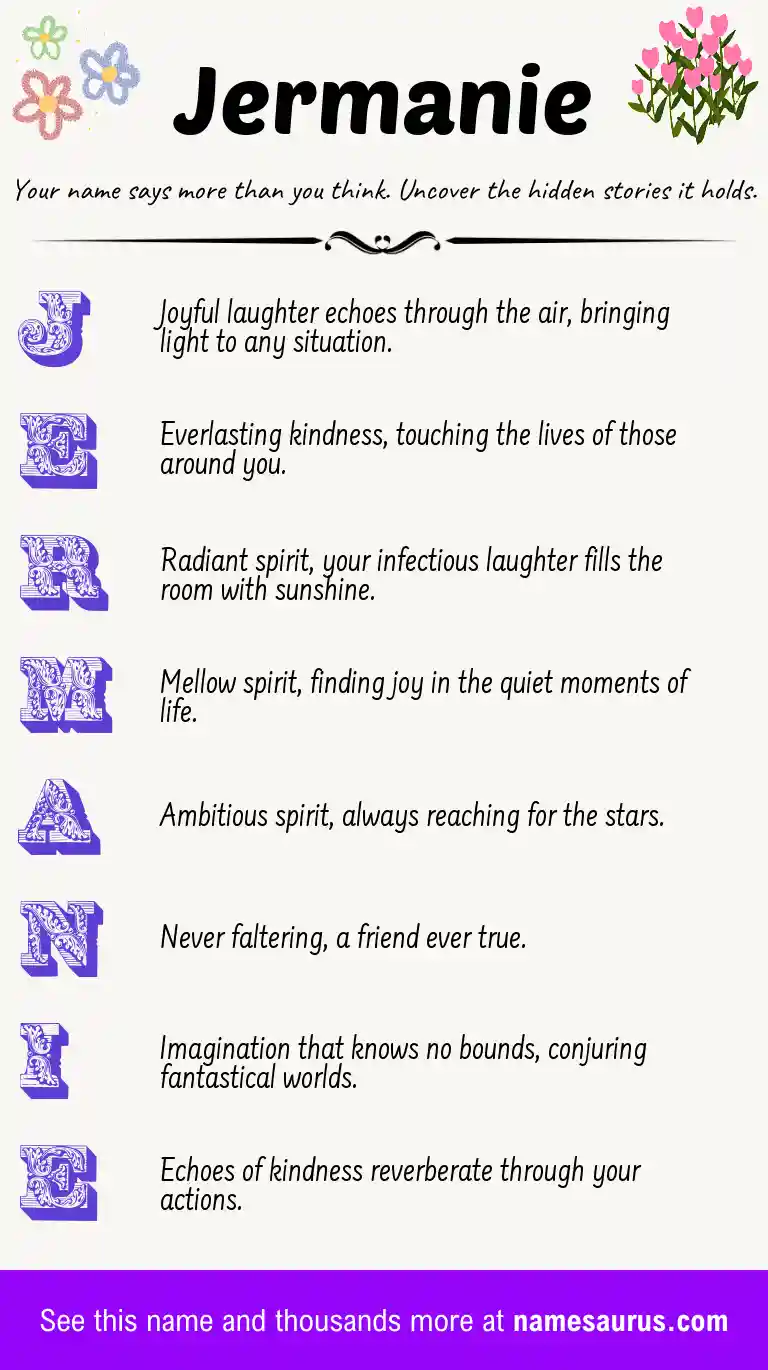 Acrostic poem about Jermanie.