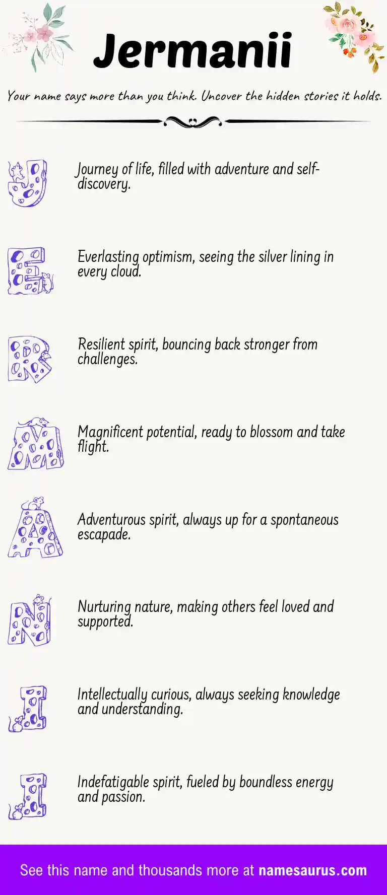 Acrostic poem about Jermanii.