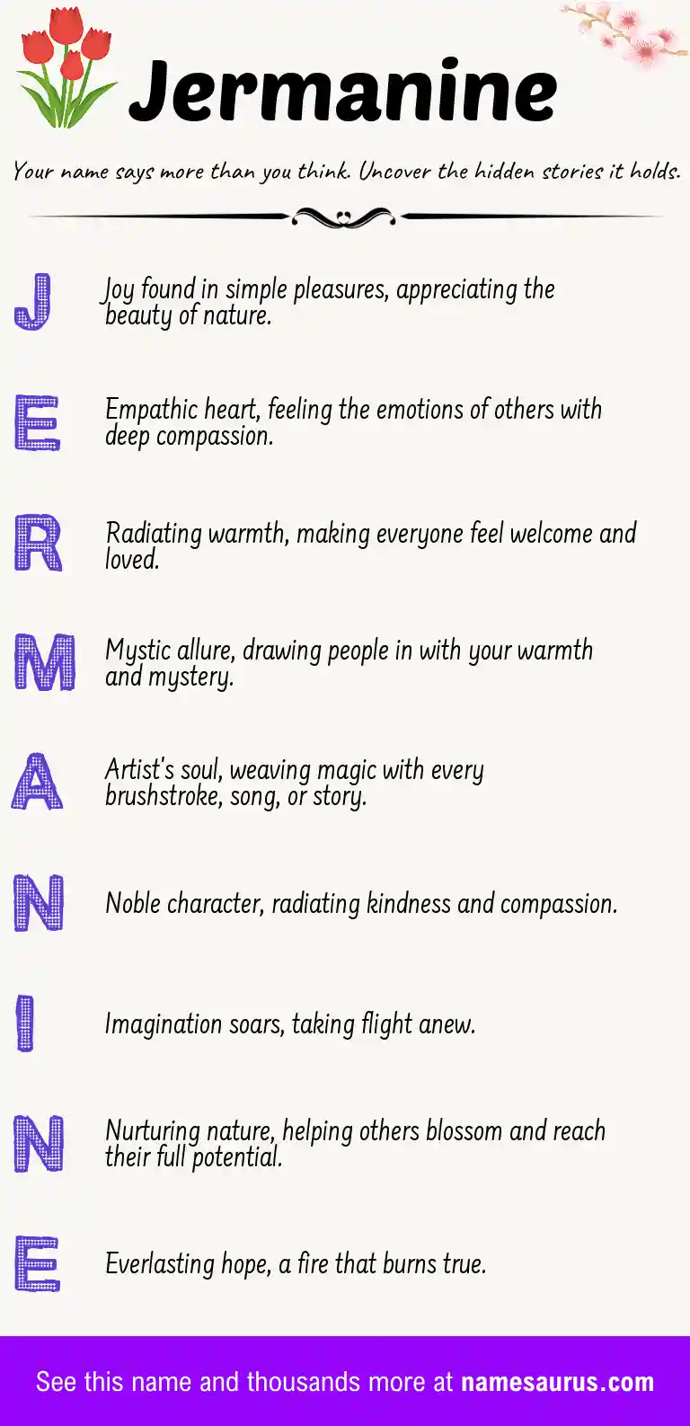 Acrostic poem about Jermanine.
