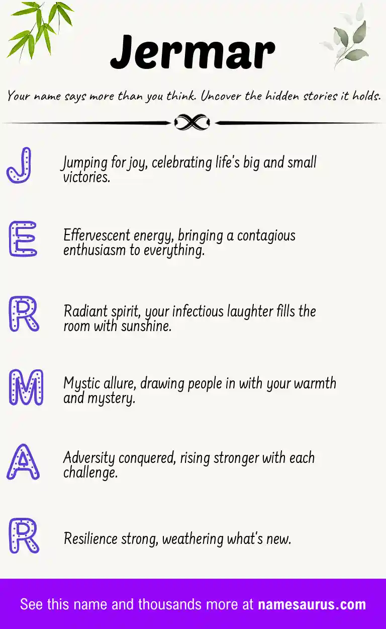 Acrostic poem about Jermar.