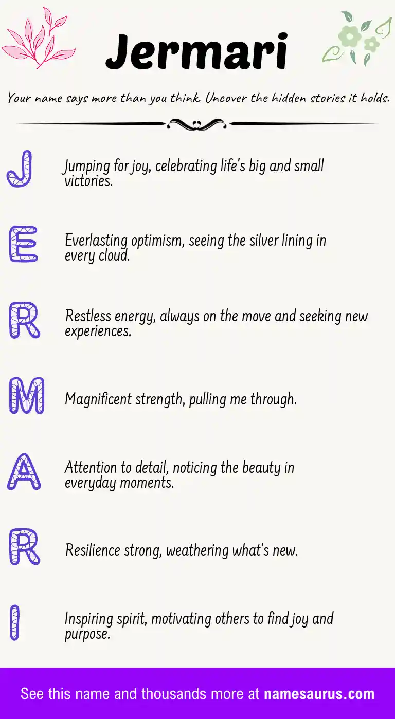 Acrostic poem about Jermari.