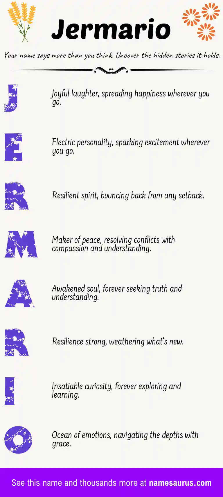 Acrostic poem about Jermario.