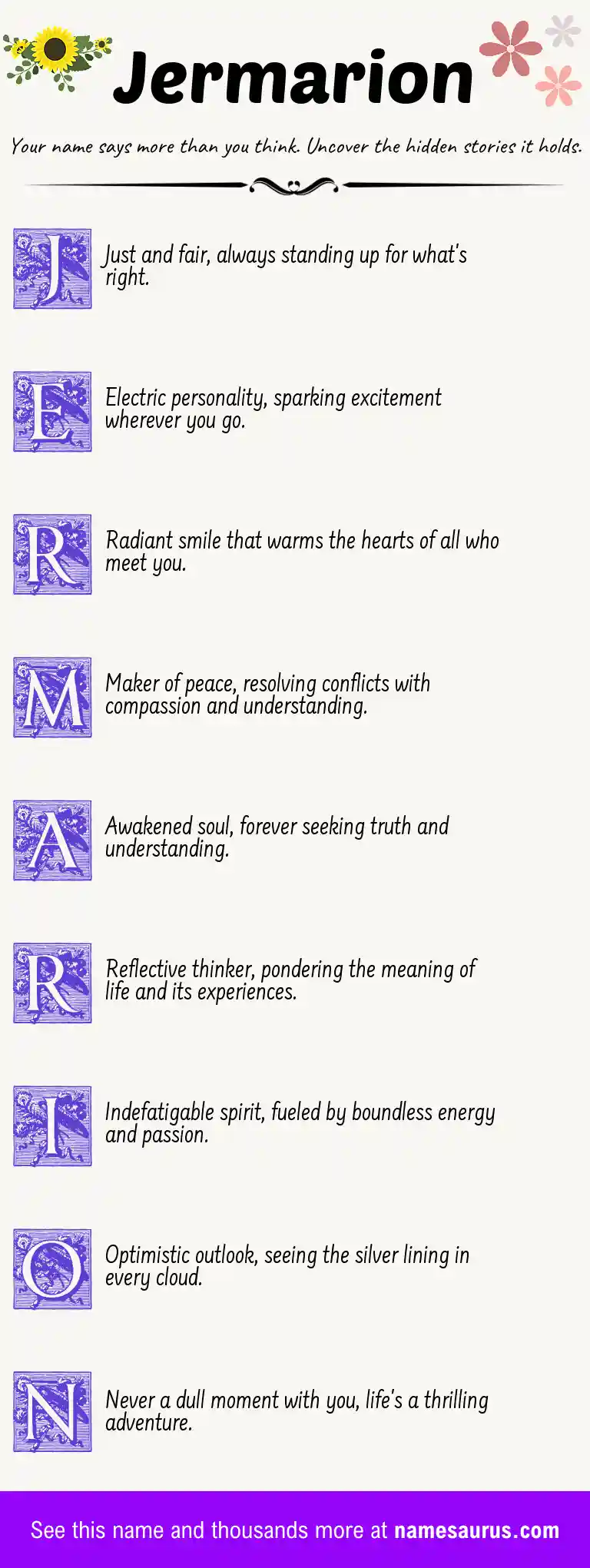 Acrostic poem about Jermarion.