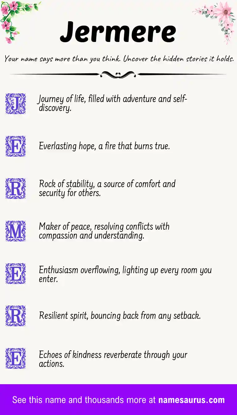 Acrostic poem about Jermere.