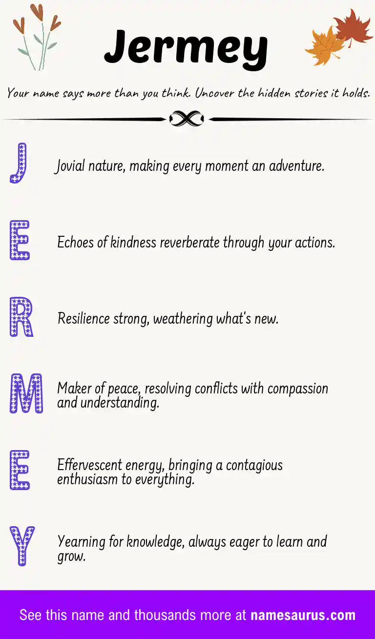 Acrostic poem about Jermey.