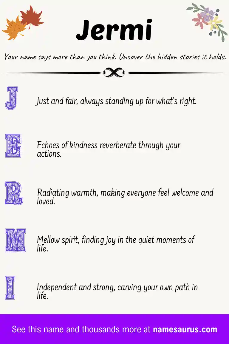 Acrostic poem about Jermi.