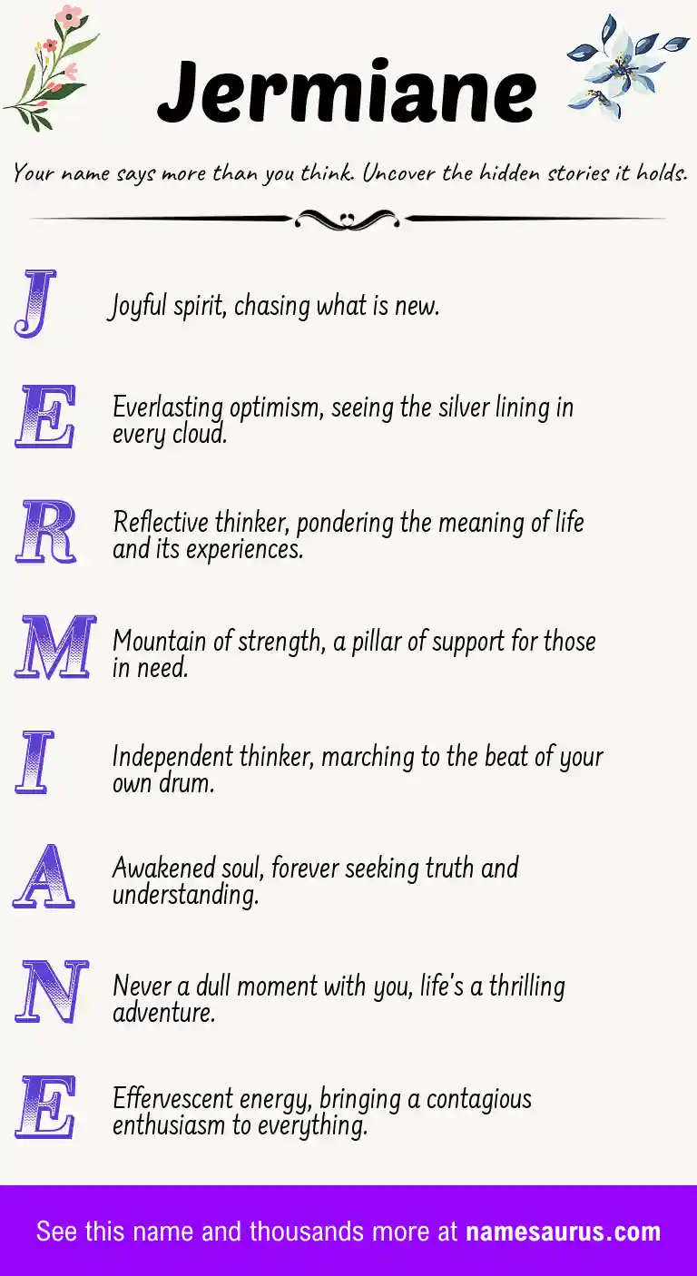 Acrostic poem about Jermiane.