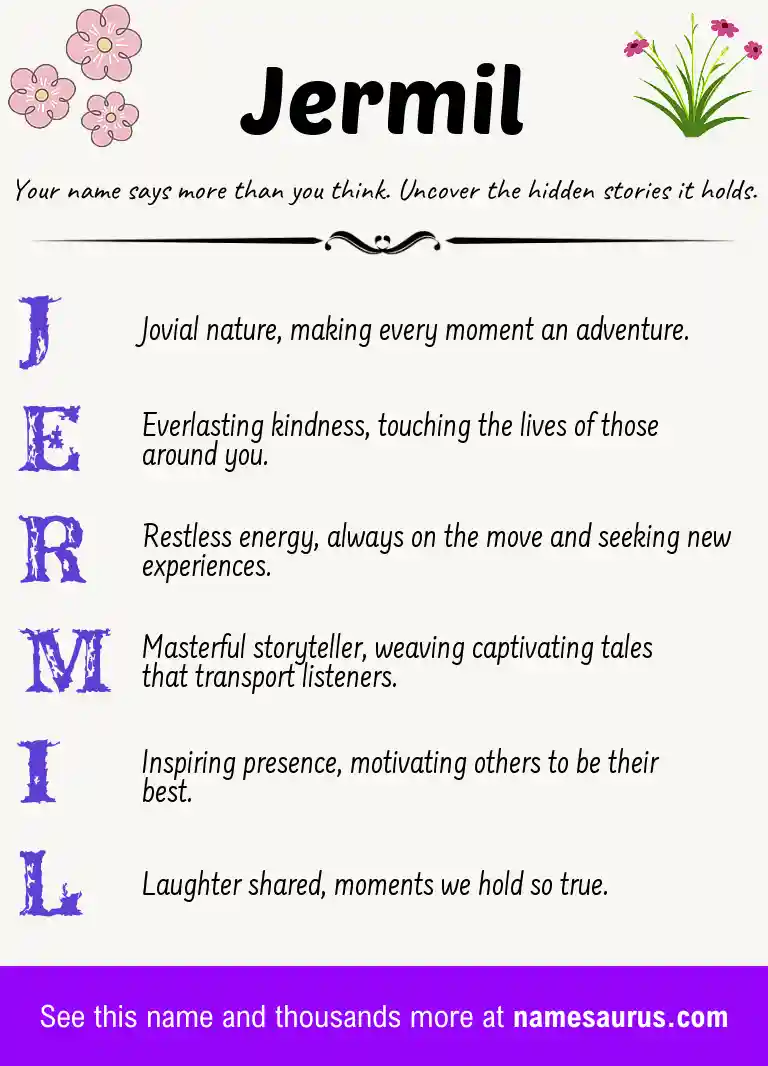Acrostic poem about Jermil.