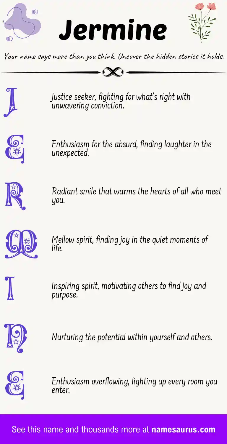 Acrostic poem about Jermine.