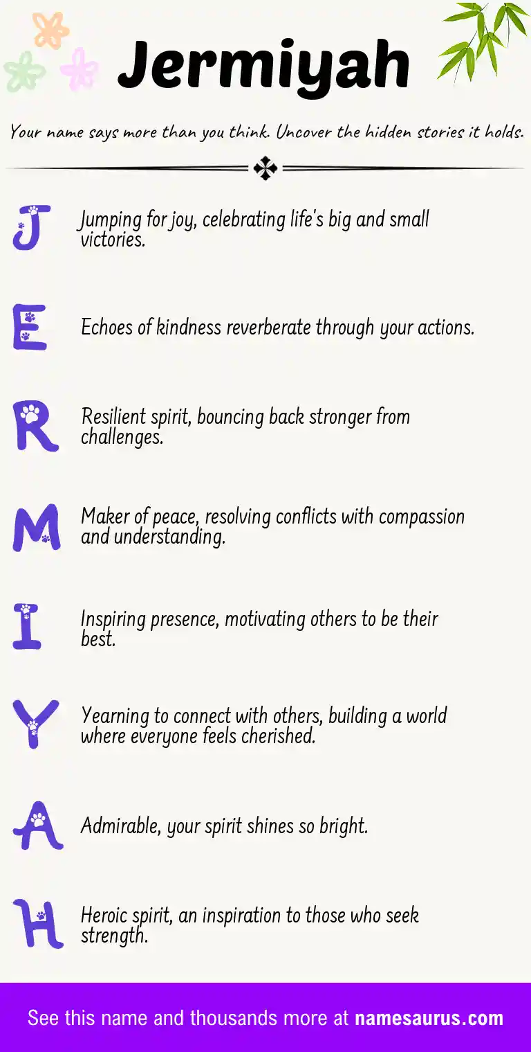 Acrostic poem about Jermiyah.