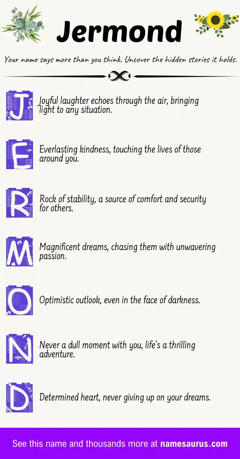 Acrostic poem about Jermond.