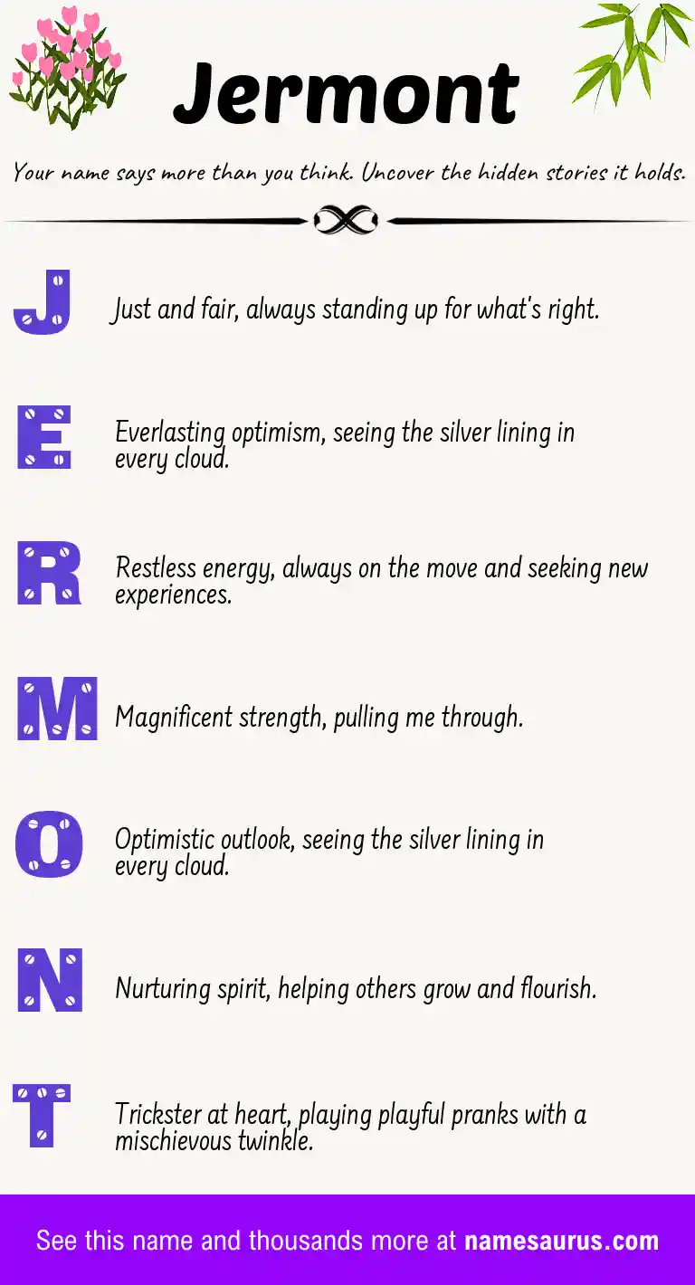 Acrostic poem about Jermont.