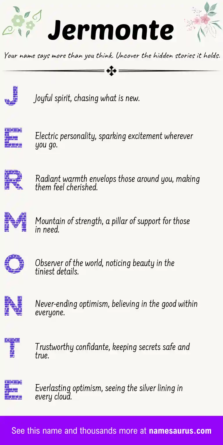 Acrostic poem about Jermonte.