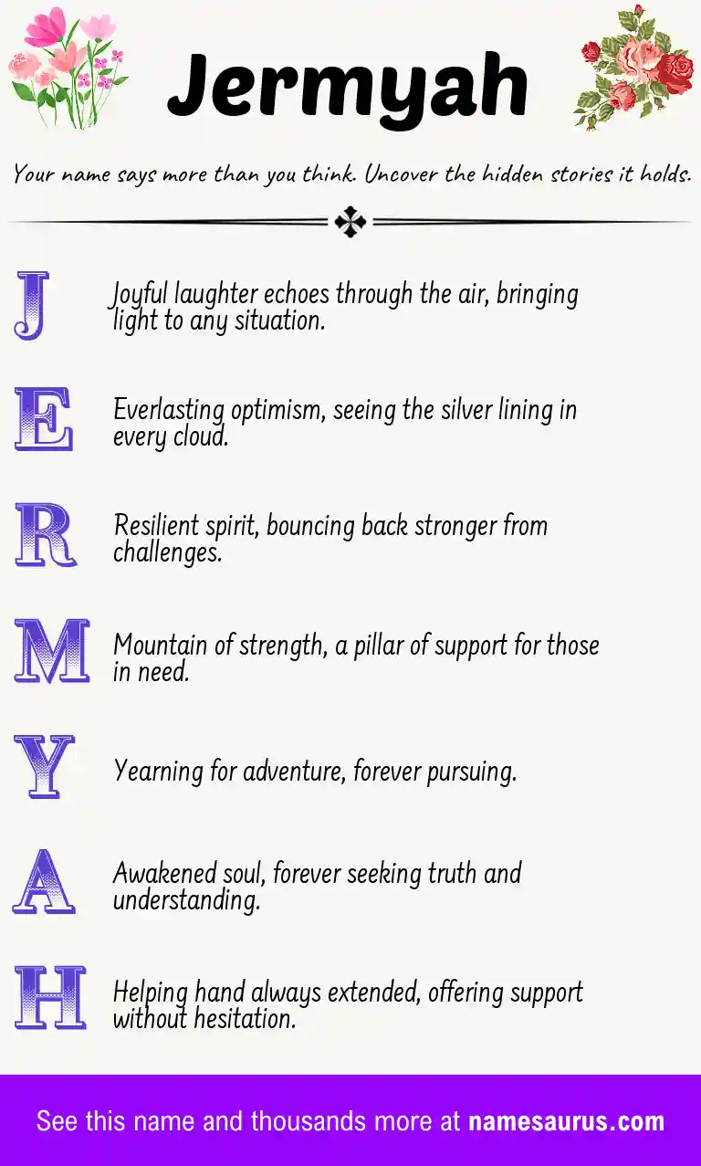 Acrostic poem about Jermyah.