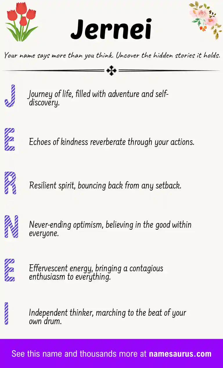 Acrostic poem about Jernei.