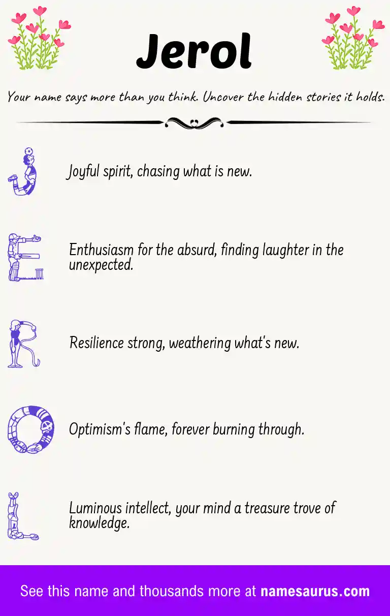 Acrostic poem about Jerol.