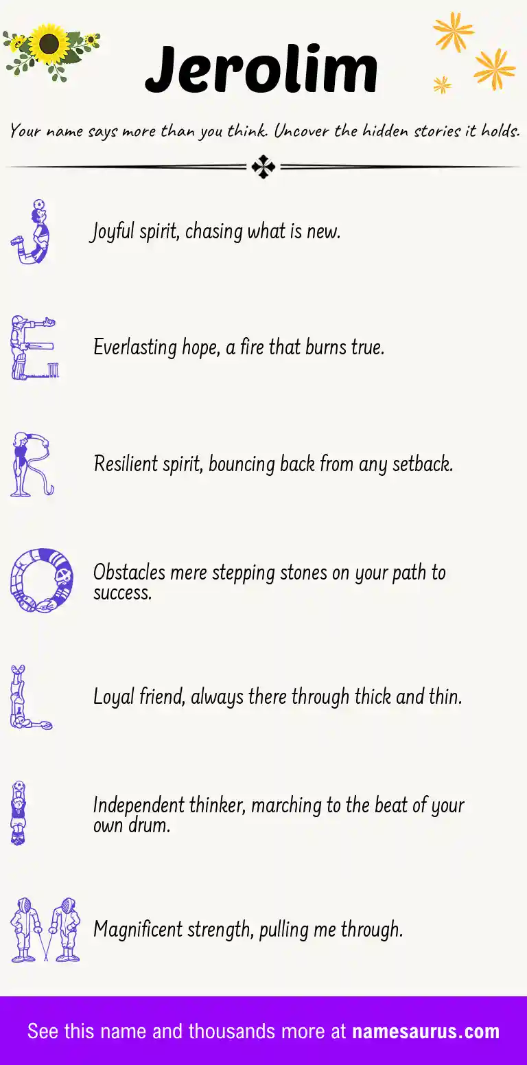 Acrostic poem about Jerolim.
