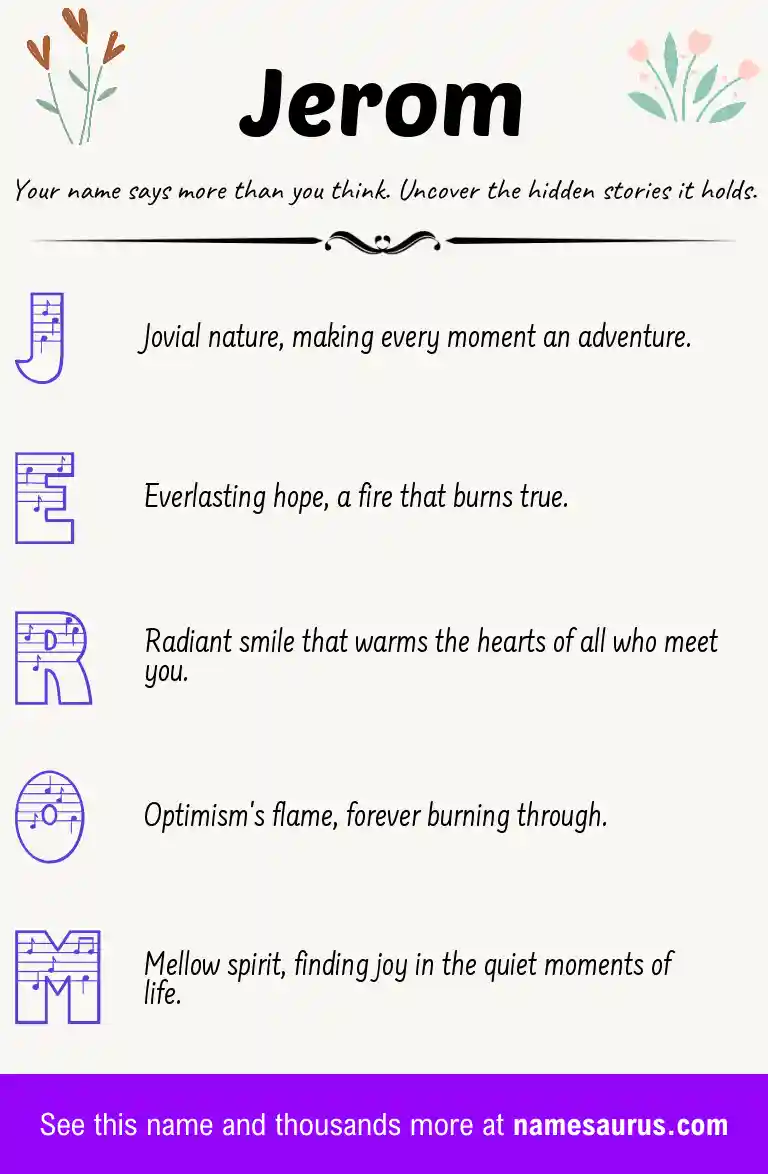 Acrostic poem about Jerom.