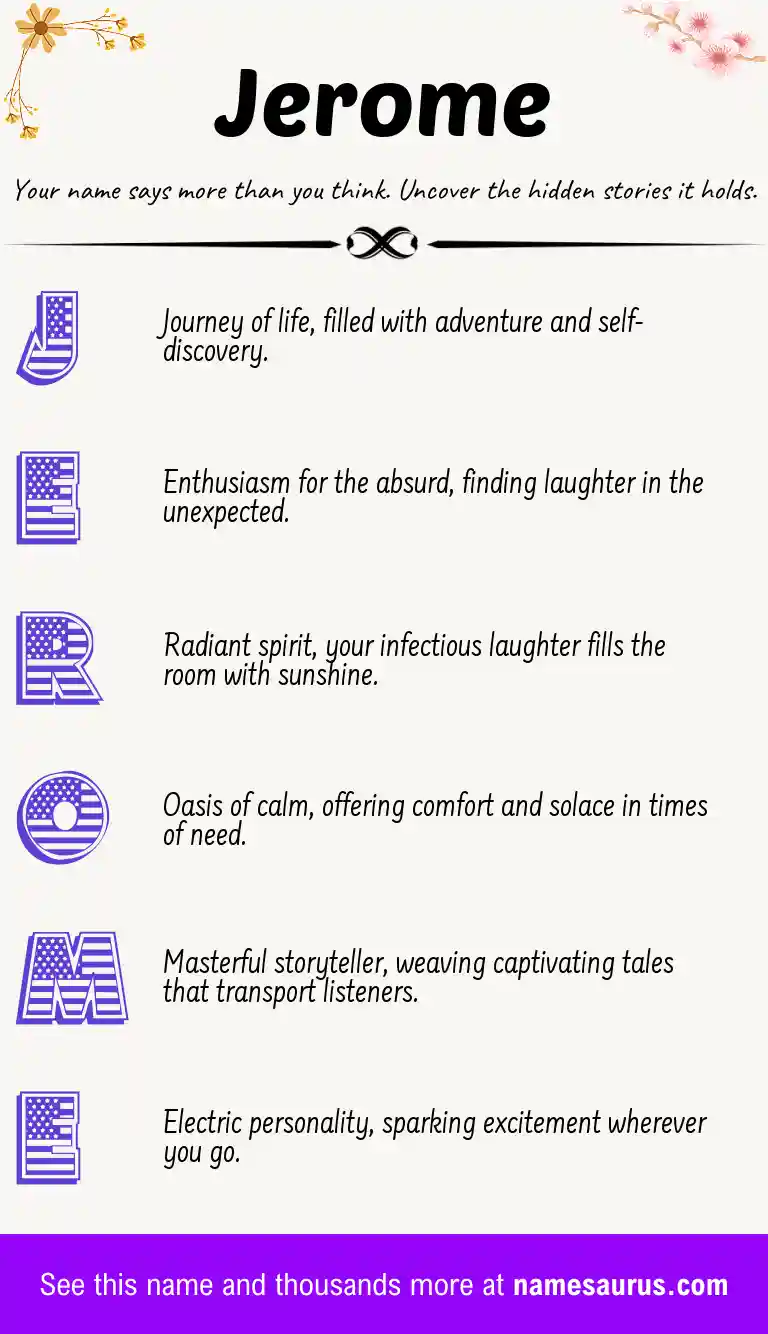 Acrostic poem about Jerome.
