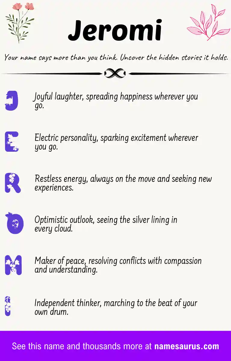 Acrostic poem about Jeromi.