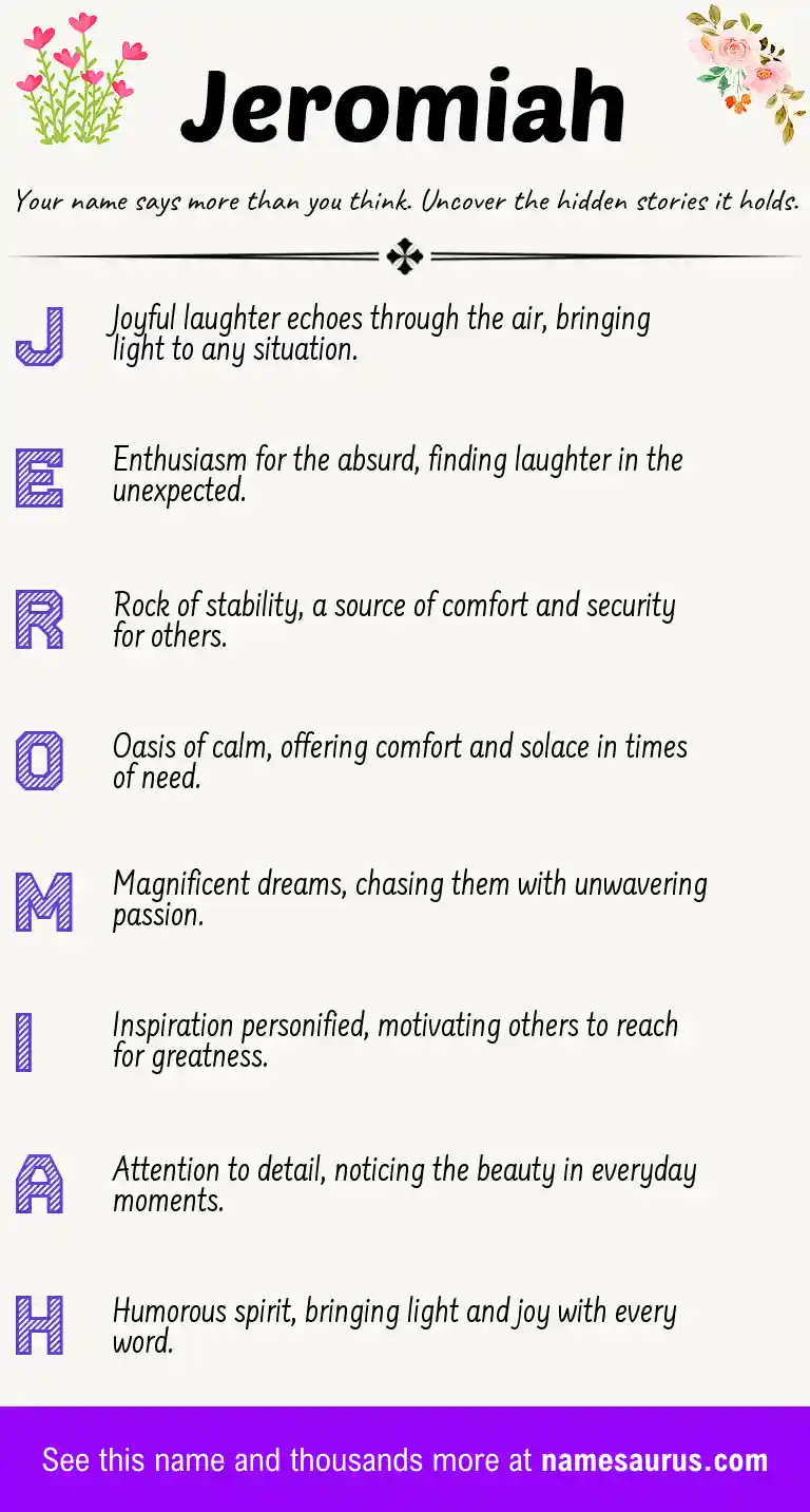 Acrostic poem about Jeromiah.
