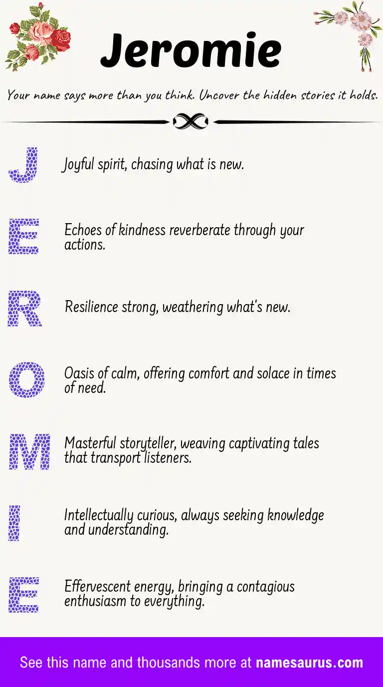 Acrostic poem about Jeromie.
