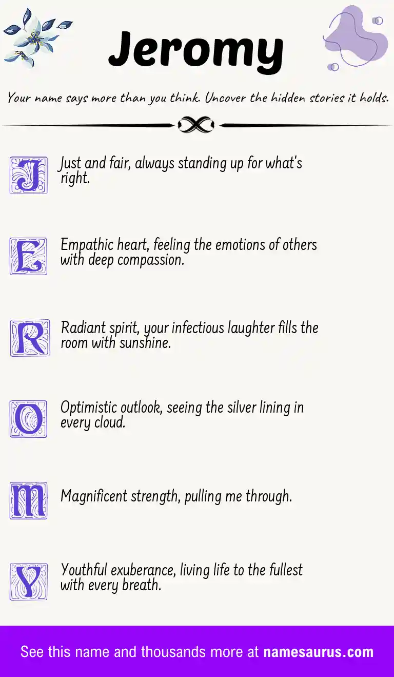 Acrostic poem about Jeromy.