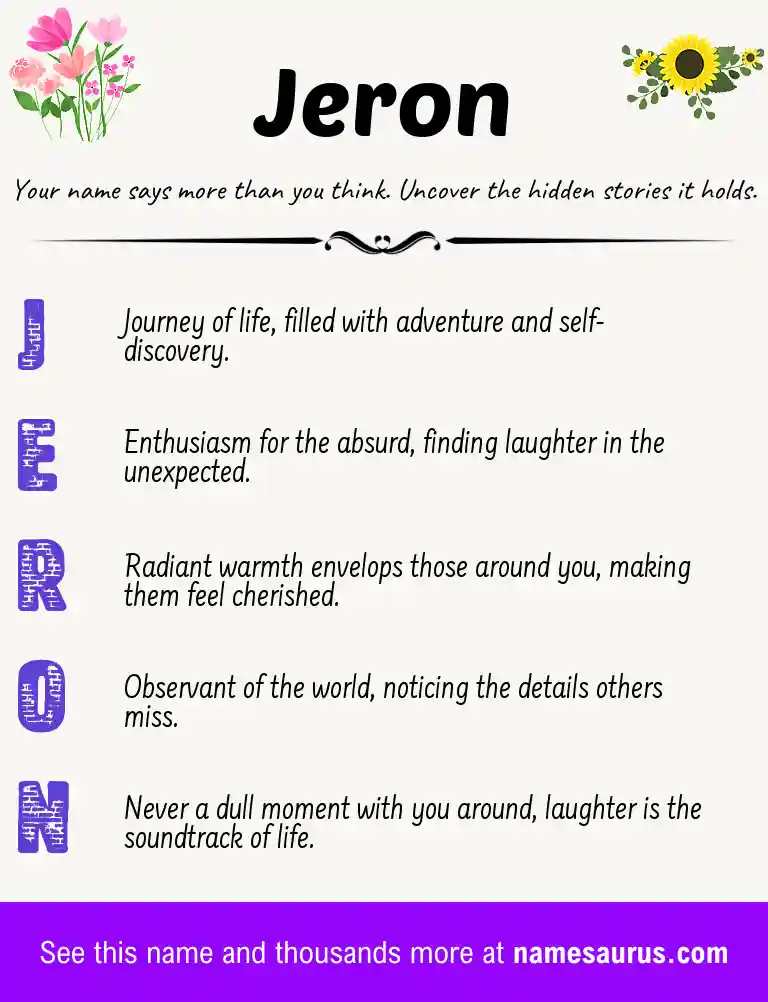 Acrostic poem about Jeron.