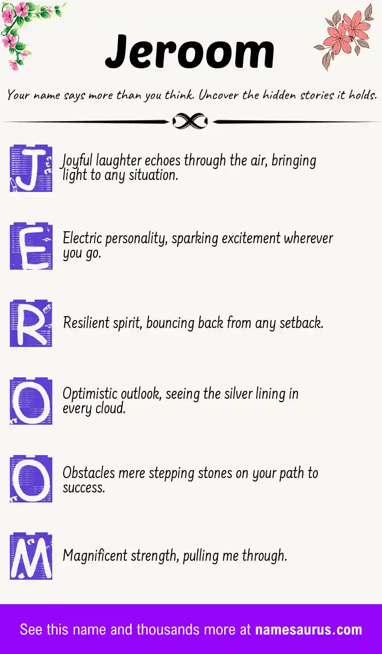 Acrostic poem about Jeroom.