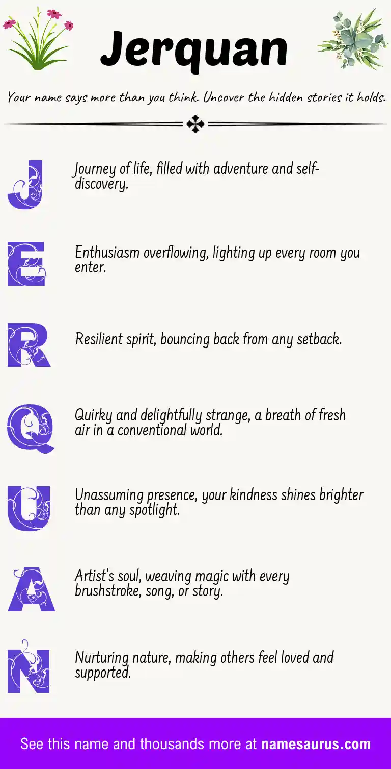 Acrostic poem about Jerquan.