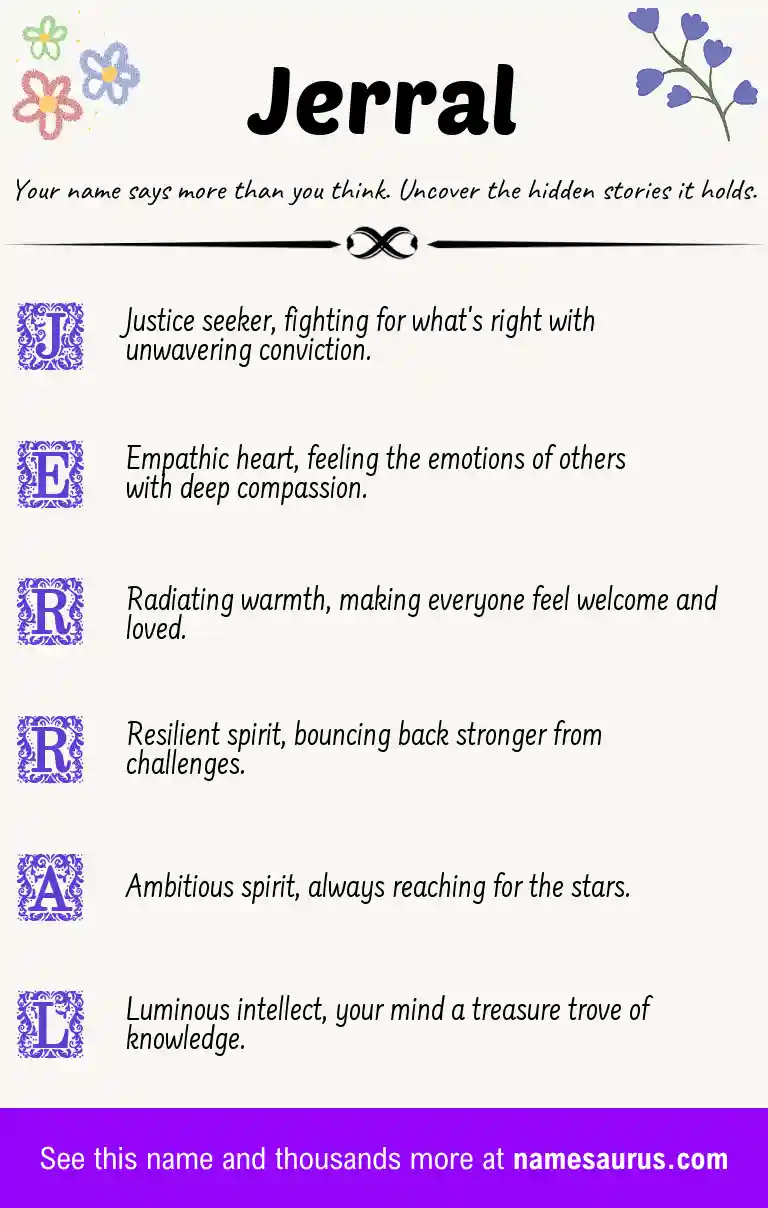 Acrostic poem about Jerral.