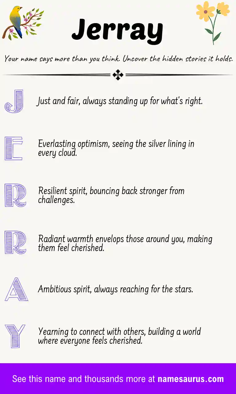 Acrostic poem about Jerray.