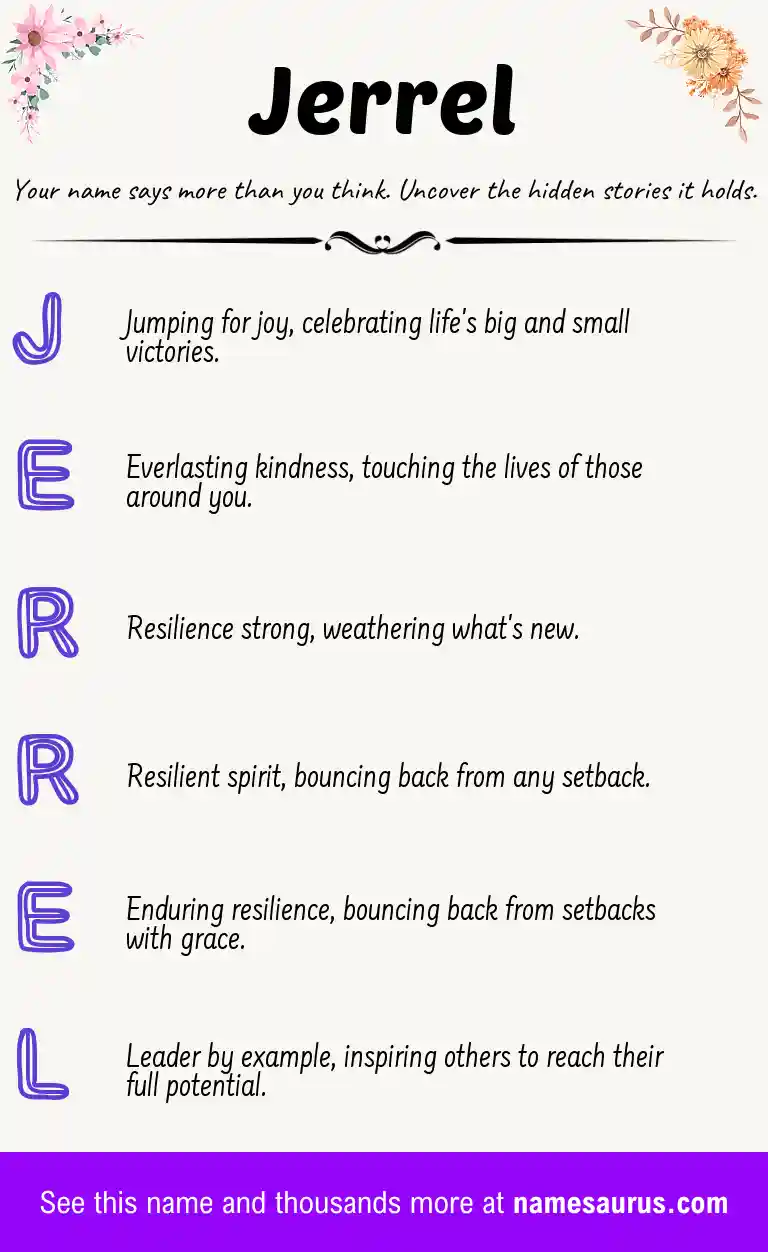 Acrostic poem about Jerrel.