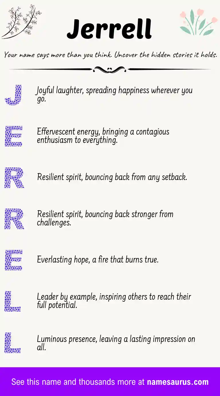 Acrostic poem about Jerrell.