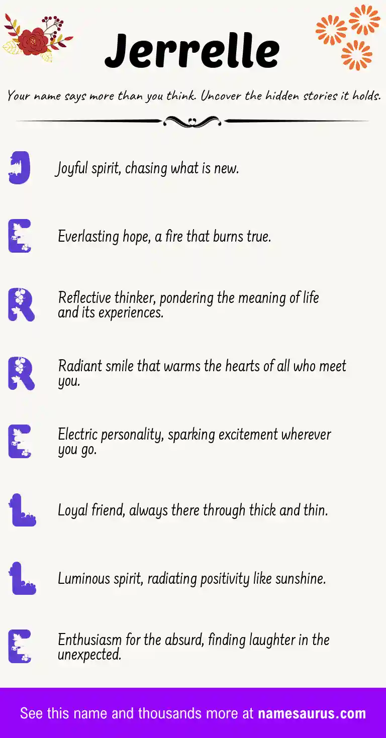 Acrostic poem about Jerrelle.